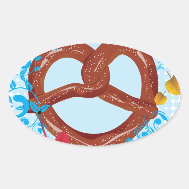 Geschmackvoller Cartoon Pretzel 3 Ovaler Aufkleber (Vorderseite)
