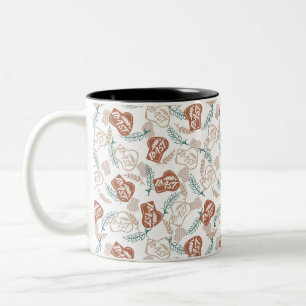 Geschmackvolles Brot Toast Muster Zweifarbige Tasse
