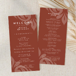 Geschmackvolles Minimal Damask Hochzeitsprogramm i