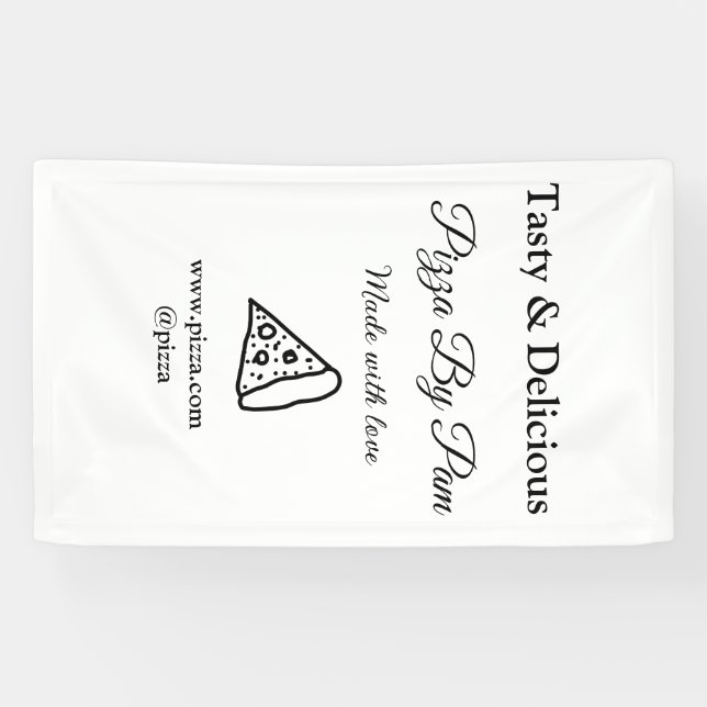Geschmackvolles Pizzeria mit Liebe gekocht Banner (Horizontal)