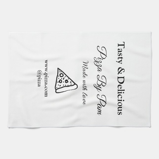 Geschmackvolles Pizzeria mit Liebe gekocht Geschirrtuch (Horizontal)