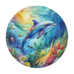 Geschmalter Delfin Schneidebrett