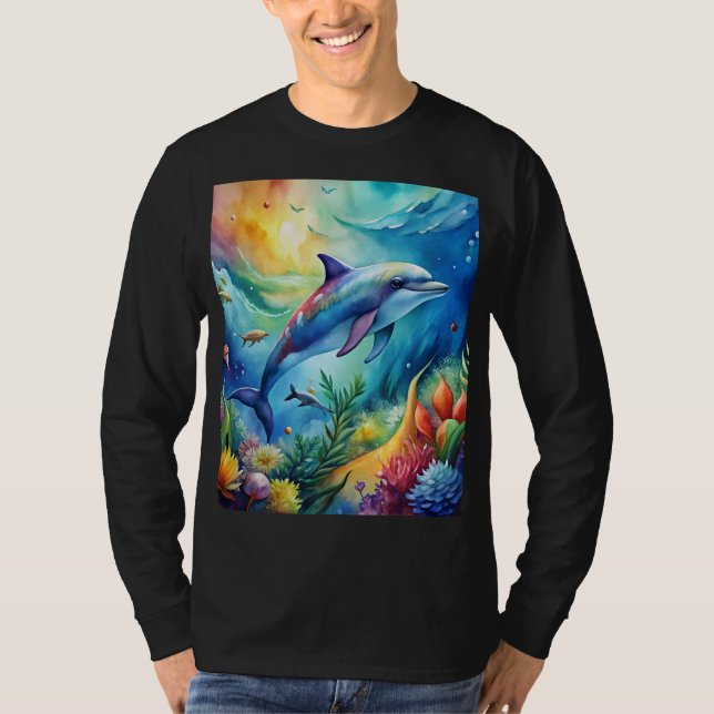 Geschmalter Delfin T-Shirt (Vorderseite)