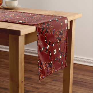 Geschmolten Red Native Line Art Table Runner Großer Tischläufer