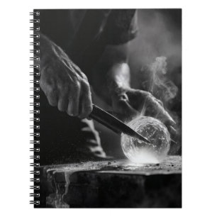 Geschmolzen Precision Schwarz-weiß Glass Art Noteb Notizblock