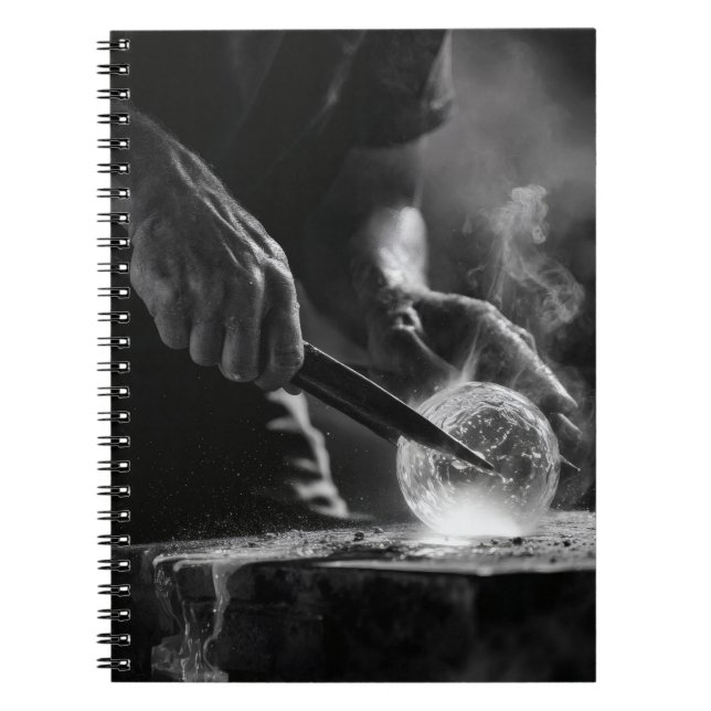 Geschmolzen Precision Schwarz-weiß Glass Art Noteb Notizblock (Vorderseite)