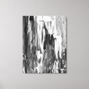 "Geschmolzene" abstrakte Schwarzweiss-Kunst Leinwanddruck