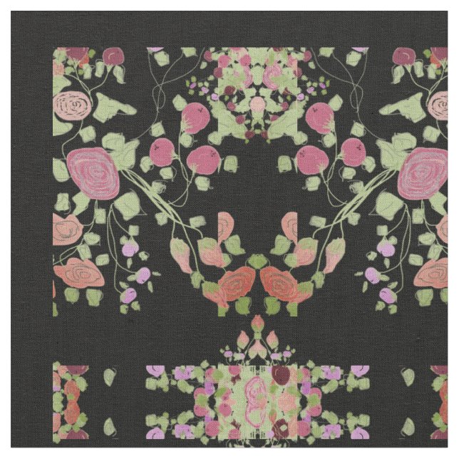 Geschmolzene Blumen- und Bergereien Stoff (Nahaufnahme)