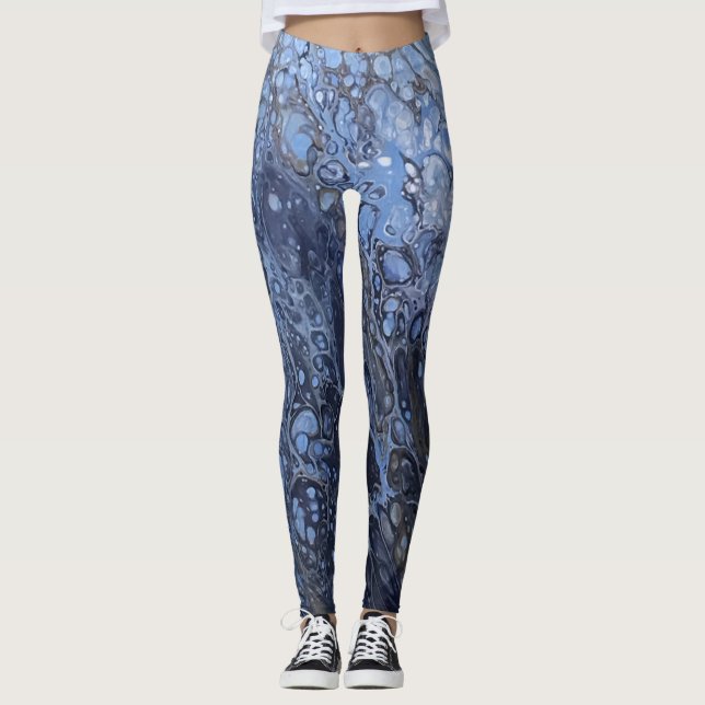 Geschmolzene Crayon-Serie - Acrylpour, entwickelt  Leggings (Vorderseite)