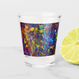 Geschmolzene farbige Wachse - Schnapsglas