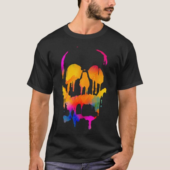Geschmolzene Farbschädel T-Shirt (Vorderseite)