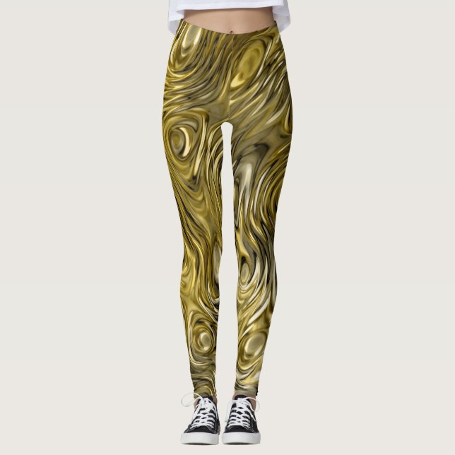 Geschmolzene "Gold"-Leggings Leggings (Vorderseite)