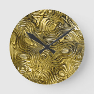 Geschmolzene "Gold"-Wanduhr Runde Wanduhr