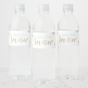 Geschmolzene Schnee-Wasserflaschen-Etiketten blau 