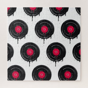Geschmolzene Vinyl-Schallplatten, künstlerisches M