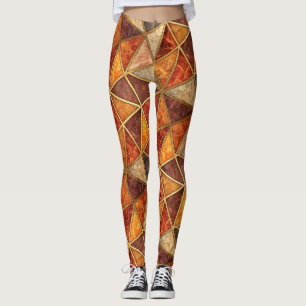 Geschmolzener Bernstein und karmesinrote Geometrie Leggings