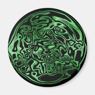 Geschmolzener grüner metallischer Magnet
