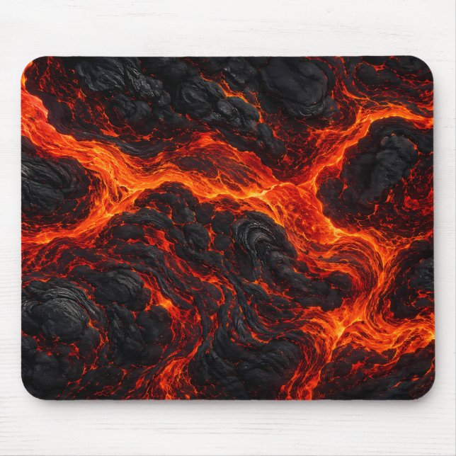 Geschmolzener Lavastrom | Vulkanische Feuertextur Mousepad (Vorne)