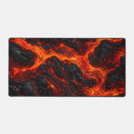 Geschmolzener Lavastrom | Vulkanische Feuertextur Schreibtischunterlage