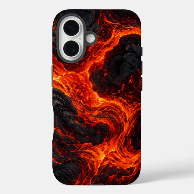 Geschmolzenes Lavaflussmuster iPhone 16 Hülle (Rückseite)