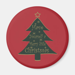 Geschmückte moderne frische Weihnachtannenbäume Magnet