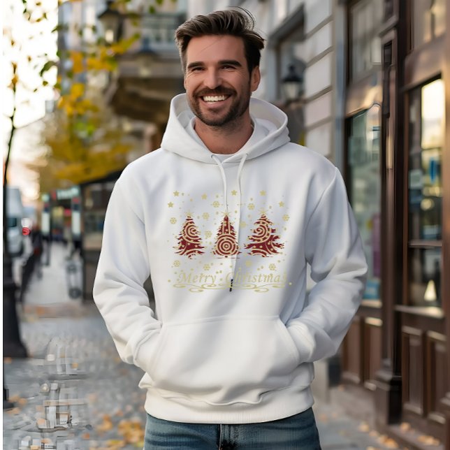 Geschmückte moderne Weihnachtskiefern Hoodie (Von Creator hochgeladen)