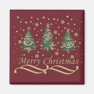 Geschmückte moderne Weihnachtskiefern Magnet