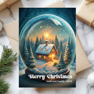 Geschmückter Weihnachtsball klassische Stechpalmen Feiertagskarte