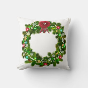 Geschmückter Weihnachtsfestkranz Kissen