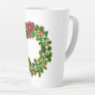 Geschmückter Weihnachtsfestkranz Milchtasse
