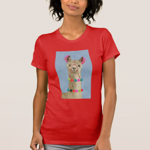 Geschmücktes Lama - Beige T-Shirt