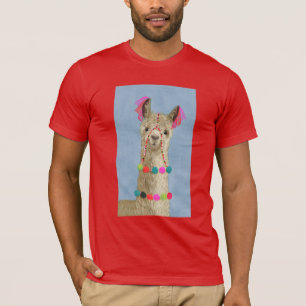 Geschmücktes Lama - Beige T-Shirt