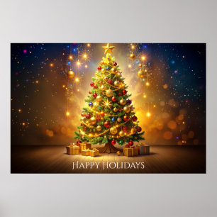 Geschmücktes Weihnachtsbaum-Plakat Poster