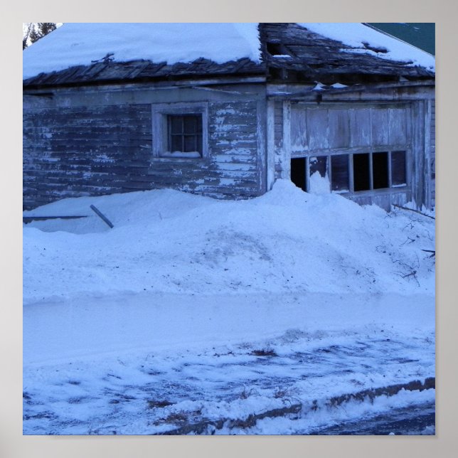 geschneit in der Garage Poster (Vorne)