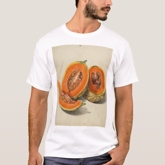 Geschnittene Kantalupenmeloneillustration T-Shirt (Vorderseite)