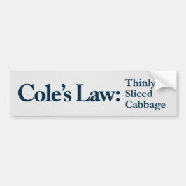 Geschnittener Kohl des Coles Gesetzesdünn Autoaufkleber