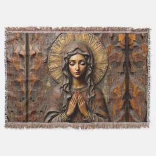 Geschnitzte Hingabe Holz-Maria Decke