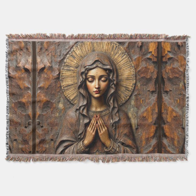 Geschnitzte Hingabe Holz-Maria Decke (Vorderseite)