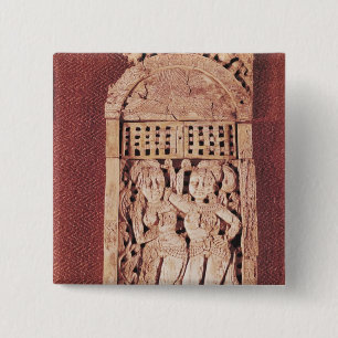 Geschnitzte indische Plakette Button
