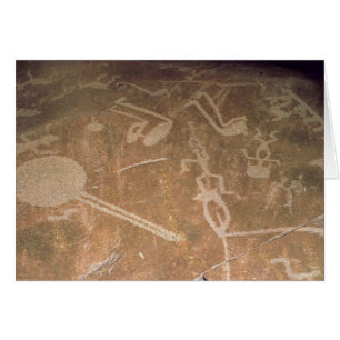 Geschnitzte Petroglyphe, die Zahlen darstellt