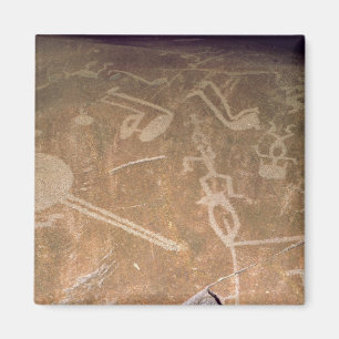 Geschnitzte Petroglyphe, die Zahlen darstellt Magnet
