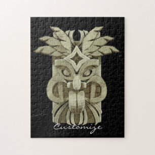 Geschnitzte Tiki-Skulptur Donner 