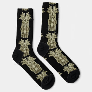 Geschnitzte Tiki-Skulptur Donner Socken