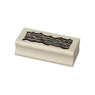 Geschnitzte Woodblock Wellen Gummistempel