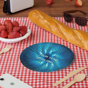 Geschnitzter blauer Stern Pappteller