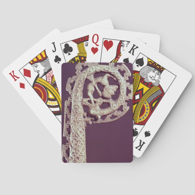 Geschnitzter Griff des Hakens eines Bischofs, Spielkarten (Rückseite)