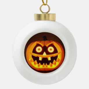 Geschnitzter Halloween-Kürbis Keramik Kugel-Ornament