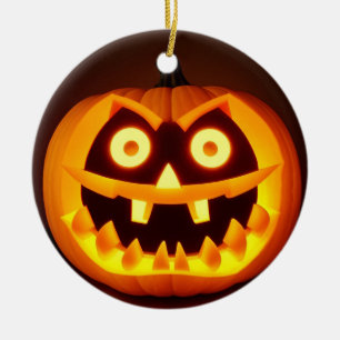 Geschnitzter Halloween-Kürbis Keramik Ornament