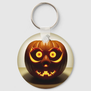 Geschnitzter Halloween-Kürbis Schlüsselanhänger