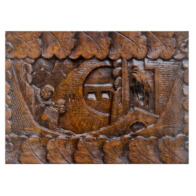 Geschnitzter hölzerner orientalischer Blick Schneidebrett (Vorderseite)